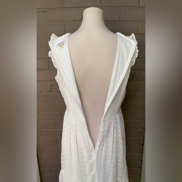 Calvin Klein white eyelet lace midi dress 8 - Picture 9 of 12